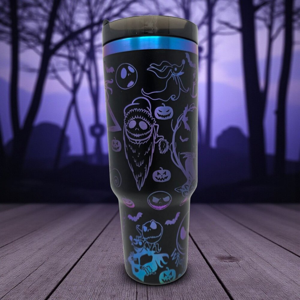 Nightmare Before Christmas 40oz Travel Tumbler – Laser Engraved Insulated Cup